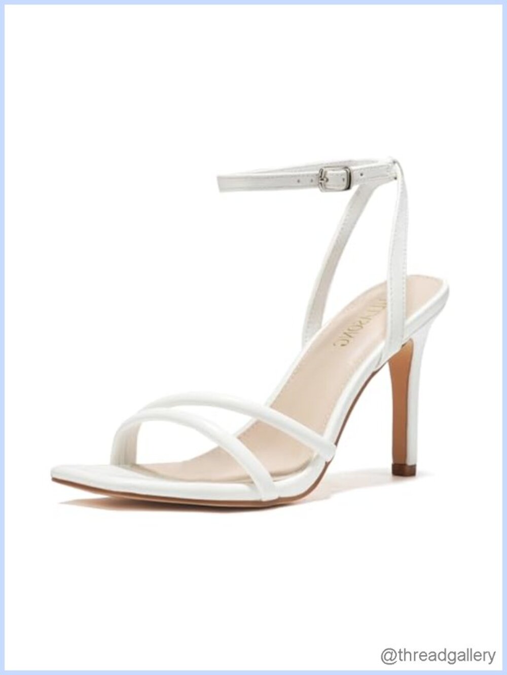Strappy Ankle Strap High Heels 3.5 Inch Square Open Toe Sandals for Women